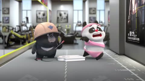 Cute Panda Baby workout