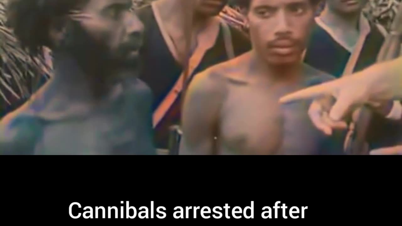 Cannibals arrested eating a policeman New Guinea 1959 #Colourized footage 🇵🇬 🎥