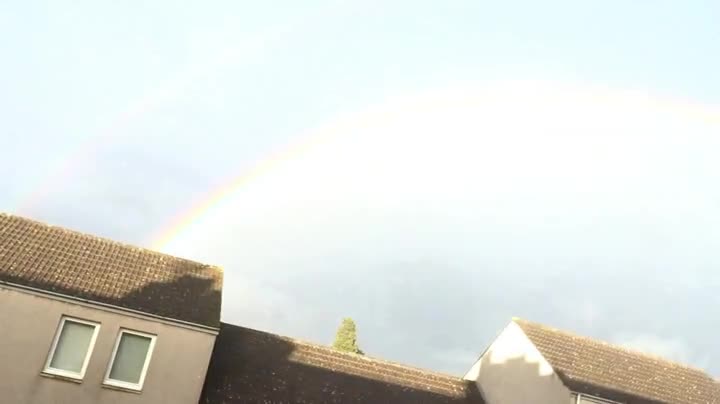 a very beautiful rainbow