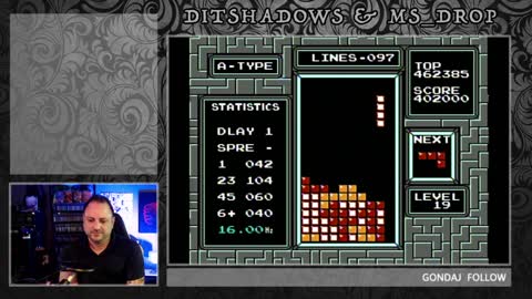 Tetris NES - 19 Start PB