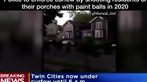Tim Walz sent police to shoot paintballs at people to enforce the Nazi Fascist covid lockdowns