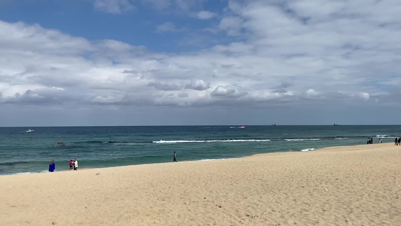 It's an early spring beach. It's very cold.