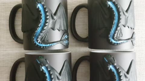 New Year's family dragon service chameleon cups Blue Spyshi. Mugs How to Train Your Dragon