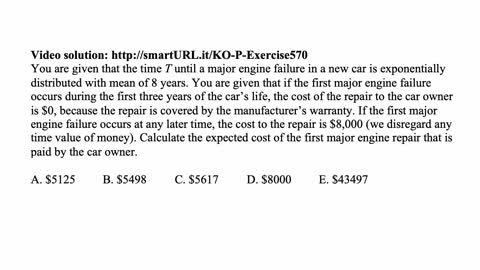 Exam P exercise for January 1, 2022