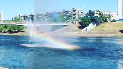 Rainbow from the fountain