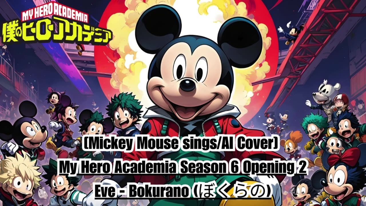 [Mickey Mouse AI Cover] My Hero Academia Season 6 Opening 2 Eve - Bokurano (ぼくらの)
