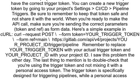 Gitlab Trigger API returns 404