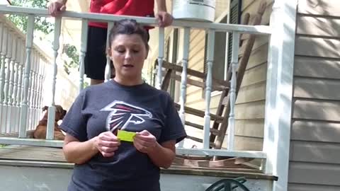 Woman Doing ALS Challenge Gets Flour Poured On Her