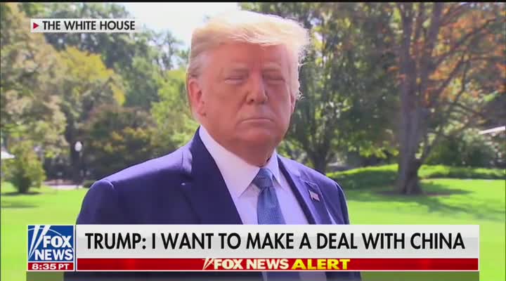 Trump talks to reporters about Biden, corruption