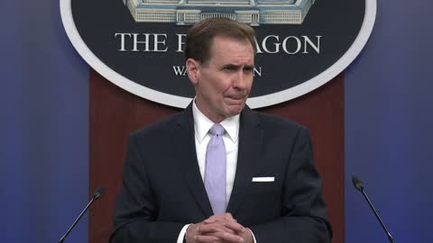 Pentagon press secretary John Kirby holds briefing.