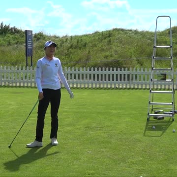 Lydia Ko Titleist stepladder challenge #golf #lydia #ko #swing #titleist #green #ladder #challenge