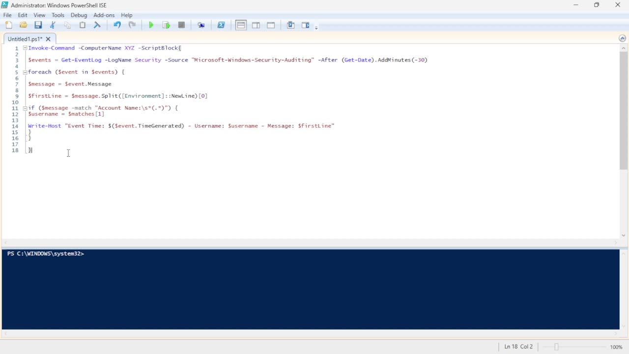 Retrieve and Display Security Events with User Information with PowerShell