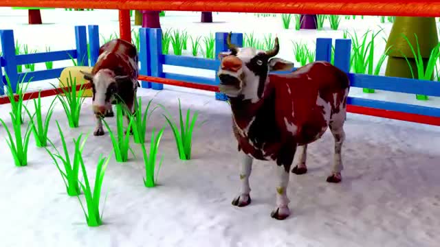 BABY CATCHING WILD COW! | cartoons for kids/educational