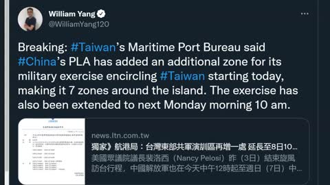 Taiwan Crisis: Military Exercises and Incursions - Brief Update