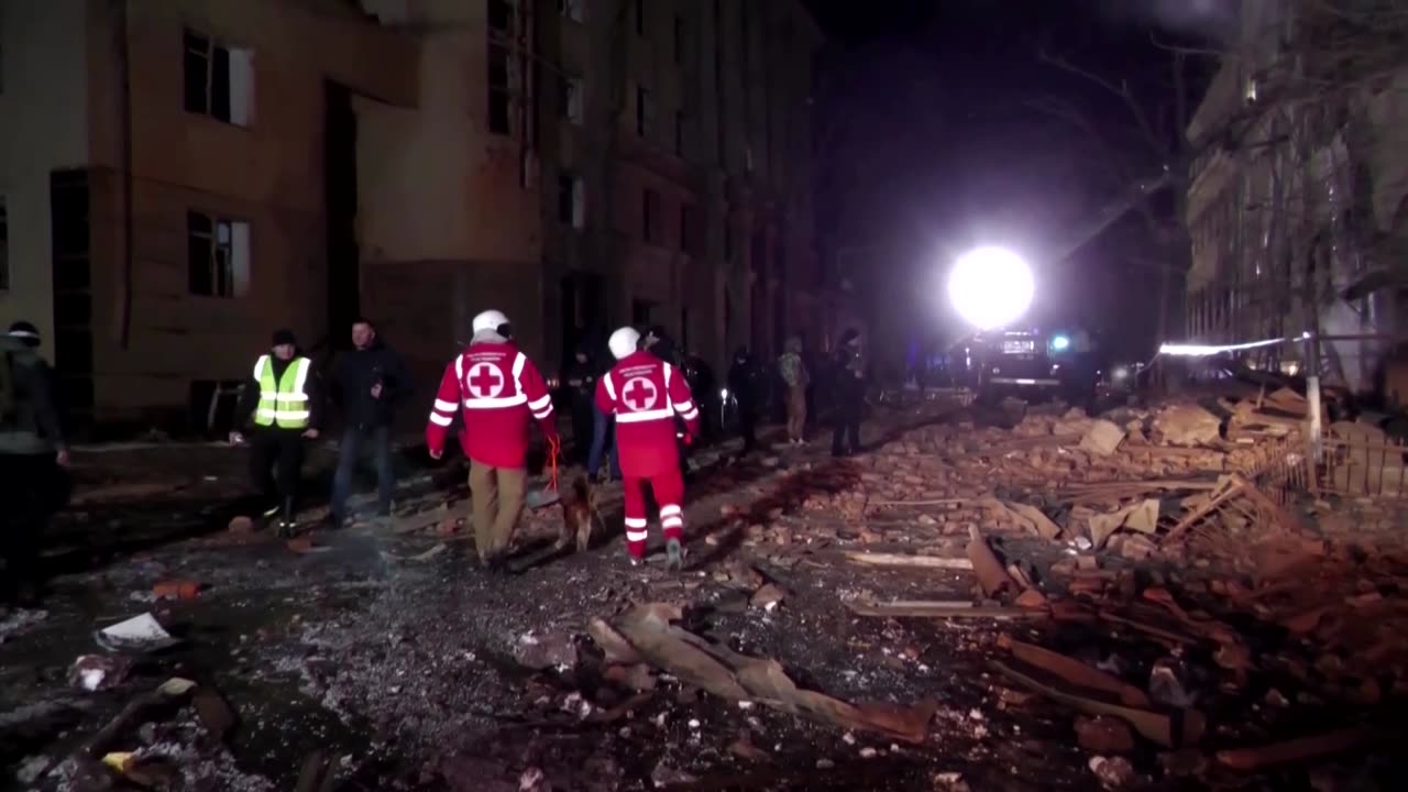 Russian missiles hit a residential area in Kharkiv