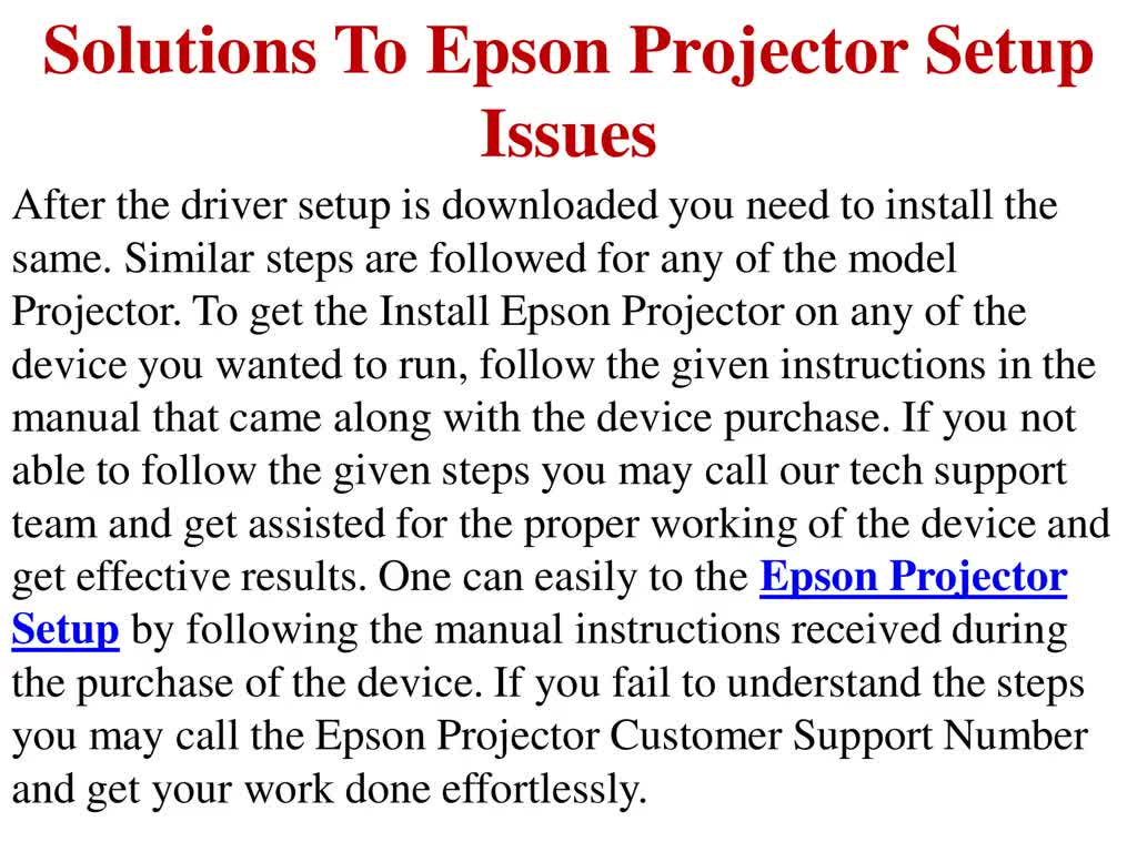 Solutions To Epson Projector Setup Issues