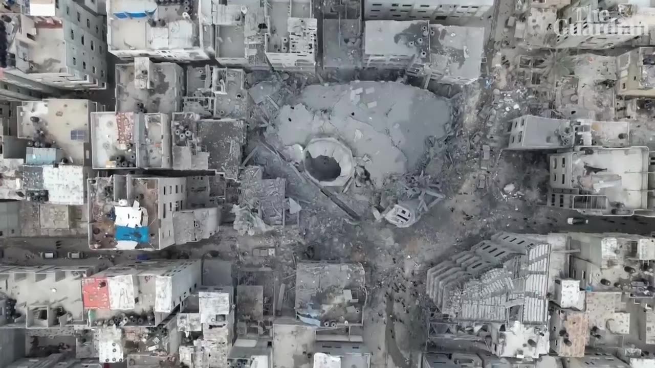 Drone footage shows destruction in Gaza after Israeli airstrikes