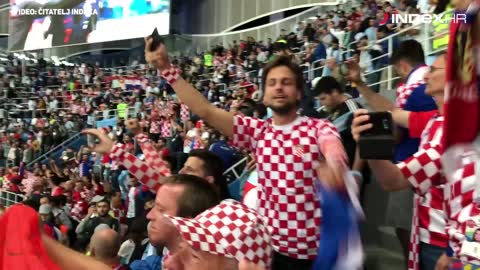 Pjesma na hrvatskoj tribini nakon pobjede nad Argentinom