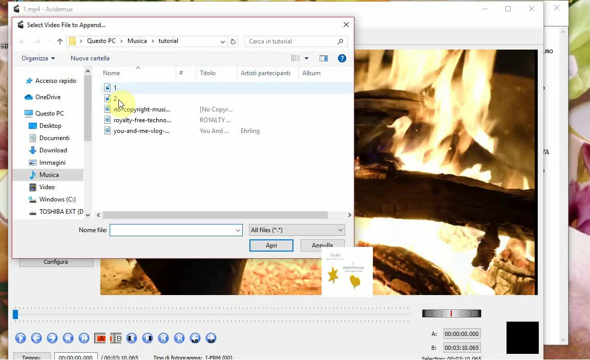 Tutorial come unire video con Avidemux