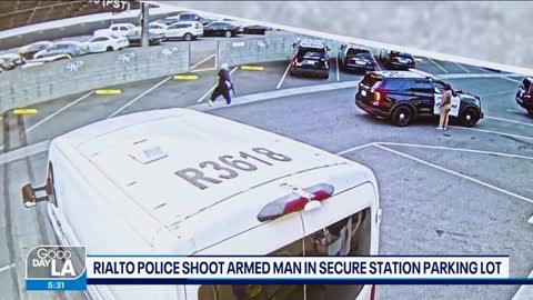 Rialto police shoot man allegedly armed with rifle inside secure parking lot