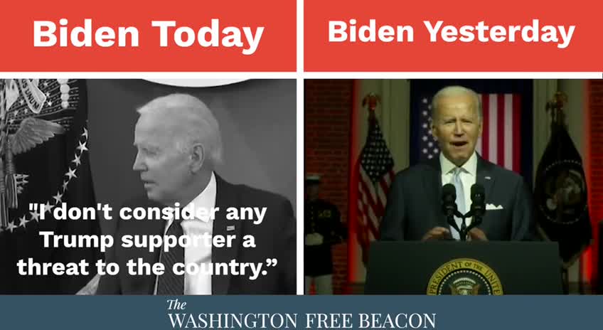 Biden Today VS Biden During His Divisive Speech