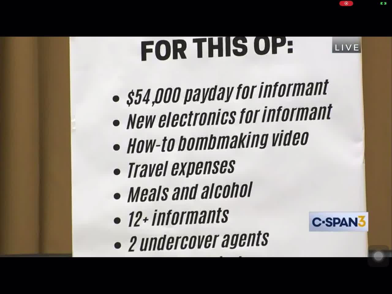 Rep Dan Bishop ask DOJ official about the Whitmer kidnapping hoax.