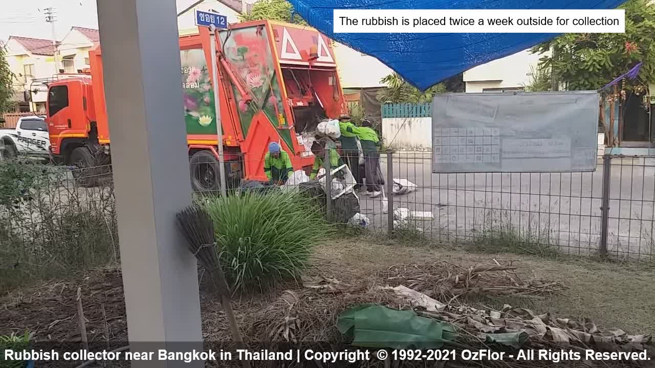 Quite primitive rubbish collecting in Thailand, very smelly and health hazardous