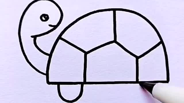 Learn to draw cute little turtles from me