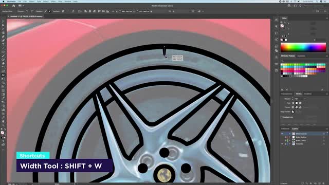 Illustrator drawing - teach you how to draw a Ferrari F8 VI