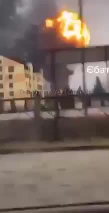 Moment of the missile strike on the Ivano Frankivs’k airport...