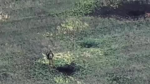 7 drones apparently targeted this Russian soldier but missed