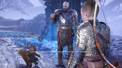 VASOU SPOILER !!!! KRATOS AND ATREUS MEET RATATOSKR THE SQUIRREL GOD OF WAR RAGNAROK