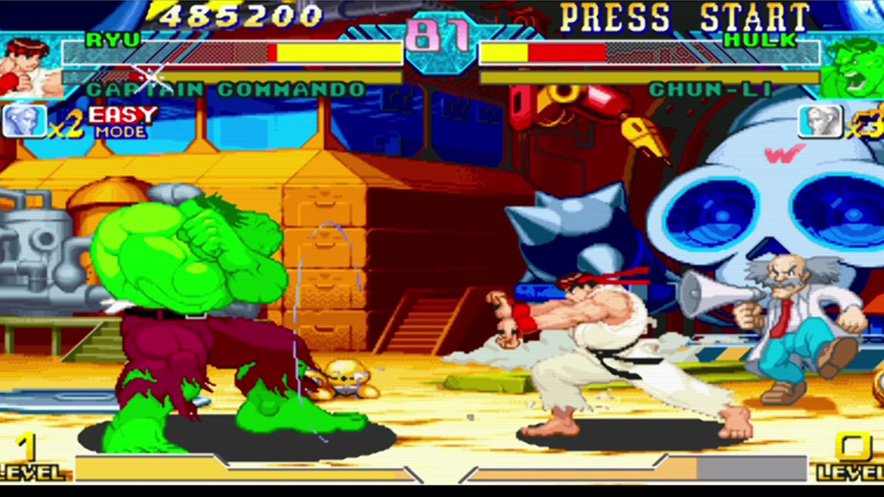 Ryu + Captain Commando vs Hulk + Chun Li