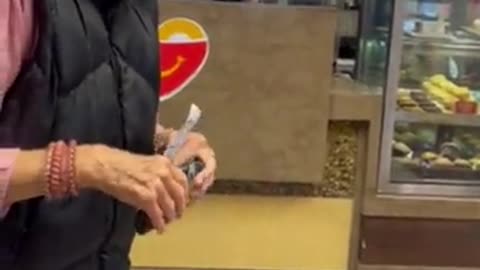 This elderly lady did not have her 'papers' and was refused service at McDonald's..