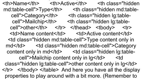 How in tailwindcss table hide column on small devices