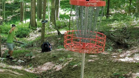 disc golf hole 16 at Chris Greene Lake Disc Golf Course (practice)