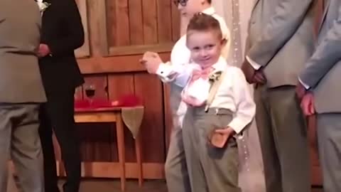 funny kid at wedding