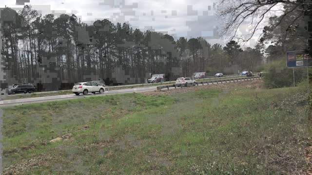 Presidential Motorcade Avoids Car Wreck on Highway