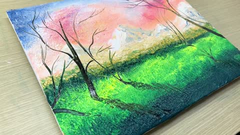 Acrylic landscape painting