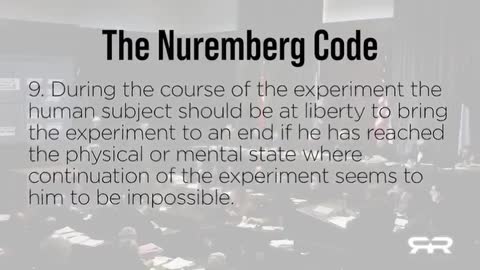 VIOLATION OF ANY 1 OF THESE 10 NUREMBERG CODES CARRIES A PENALTY OF DEATH. SO BE IT.