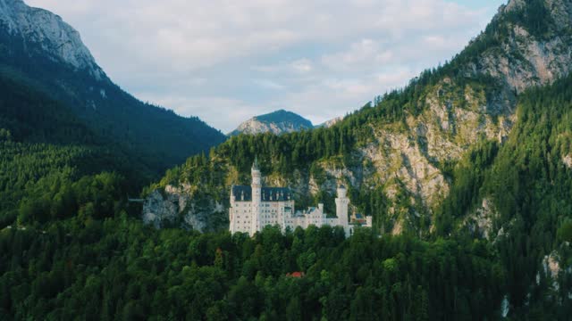 Beautiful castle on the Mountain drone video Calm melody