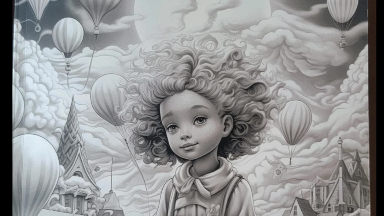 A Child's Dream Grayscale Coloring Demo