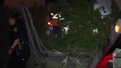 Car narrowly misses home after crashing into front yard