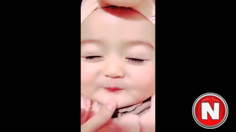 Cute baby laughing