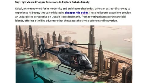 Helicopter tour dubai