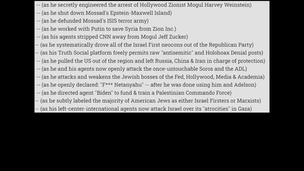 Bibi Satanyahoo is Finished -- Thanks to Commander Trump and the Q Operation!