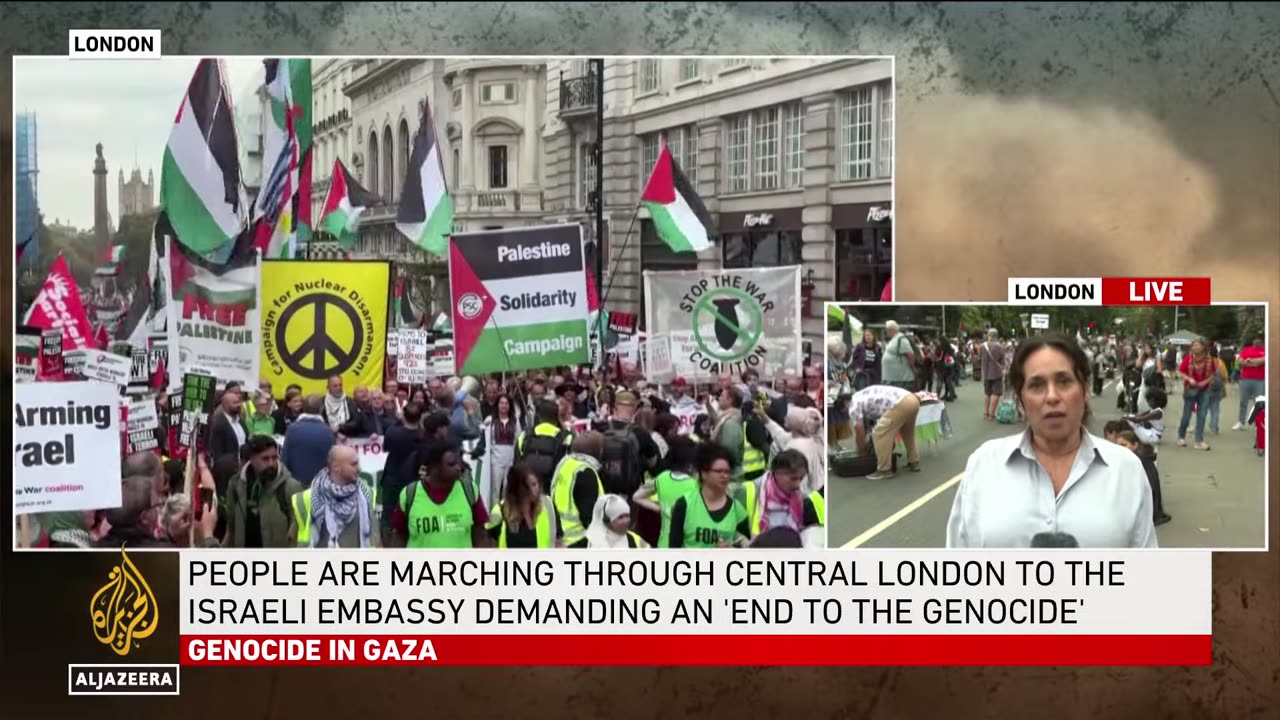 British protesters demand full arms embargo on Israel: AJE correspondent