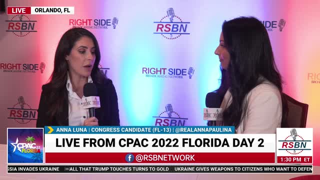 Anna Paulina Luna Congressional Candidate (FL-13) Interview with RSBN's Grace Saldana at CPAC 2022