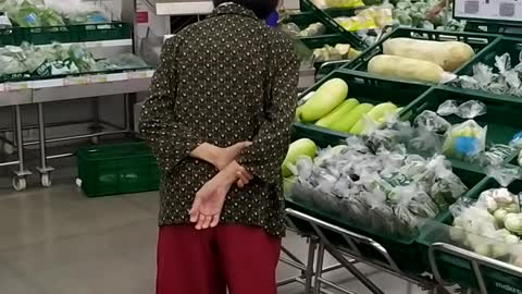 Old lady walking