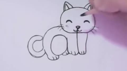 How to turn Words Cat Into a Cartoon Cat. ( EAsiest way for Kids )